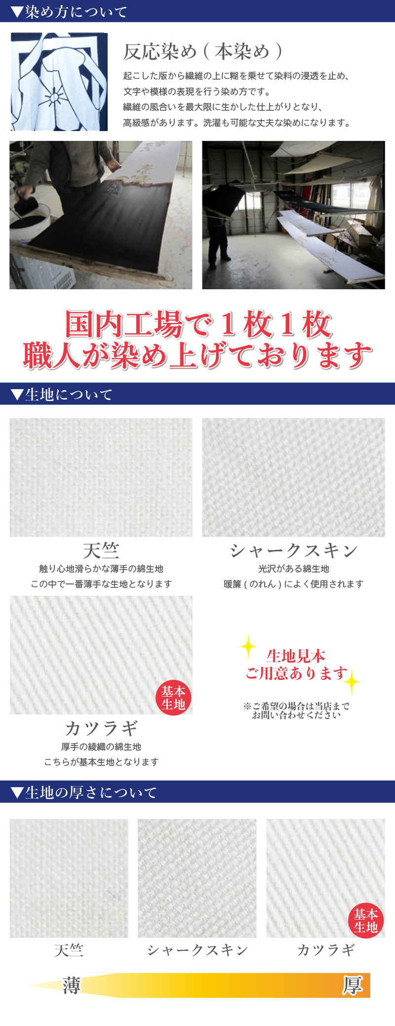 染め・生地について