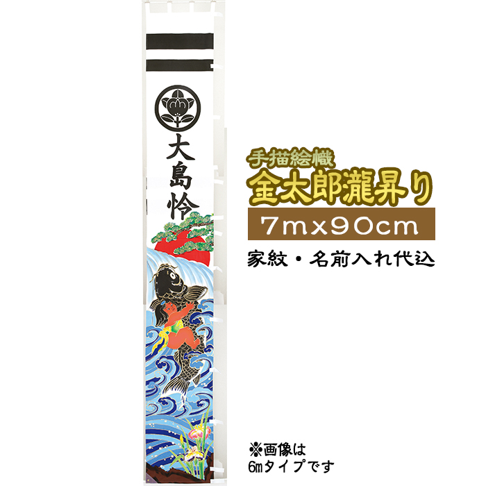 のぼり旗 古布 木綿 虎 金太郎 鯉の滝登り 龍 家紋 39×740-